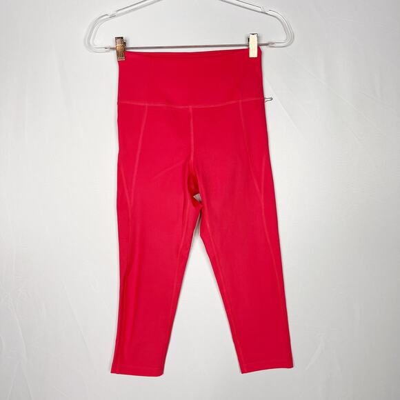 Girlfriend Collective Small S Pink Geranium High Rise Cropped Leggings Workout - Picture 1 of 10
